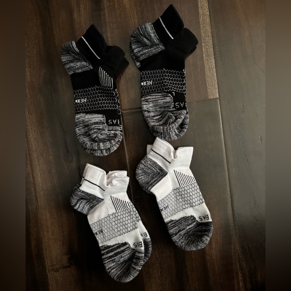 Bombas Other - Bombas Hex Tec Men's Black and White Ankle Socks